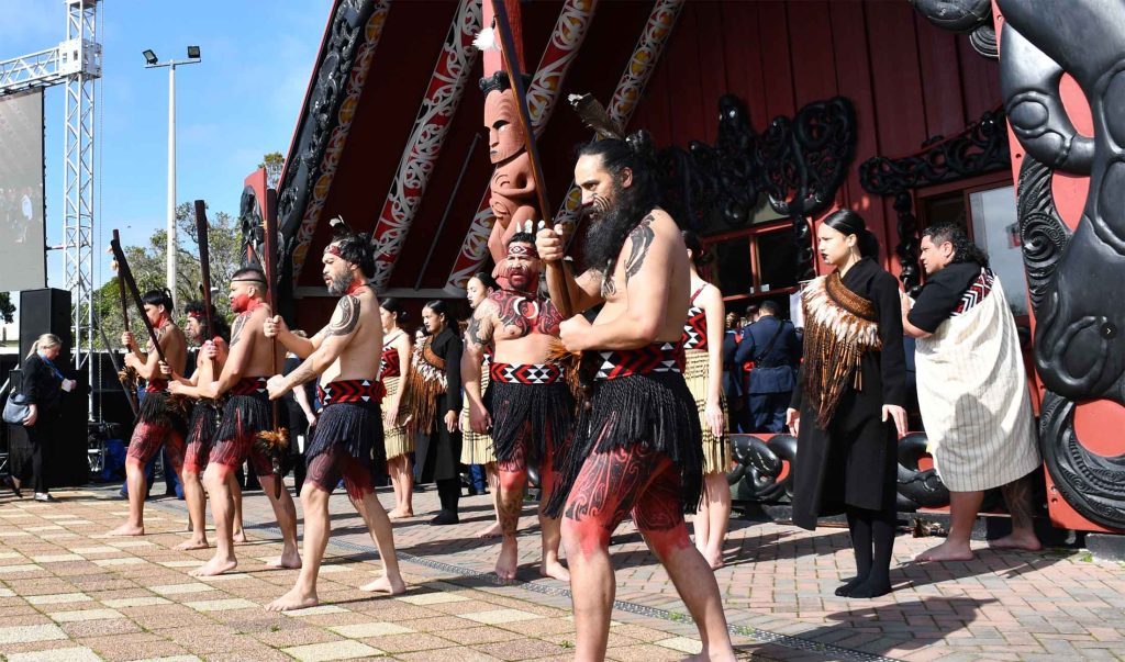 performance outside a marae